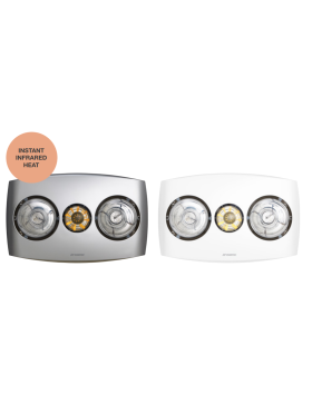 Contour 2 3-in-1 LED Bathroom Heater with 2 Heat Lamps, Exhaust Fan 