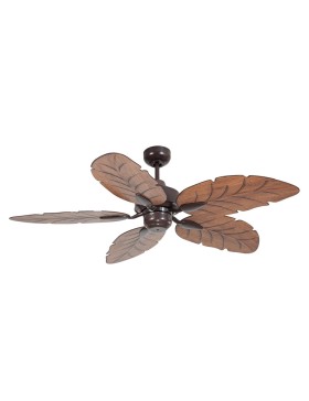 Cooya AC 1300mm No Light Brown Contemporary Palm Leaf Design Ceiling Fan