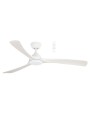 Norfolk DC 1480mm 52" No Light White/White Wash Smart Ceiling Fan With WIFI Remote Control