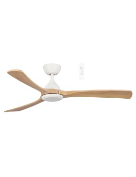 Norfolk DC 1220mm 48" No Light White/Natural Smart Ceiling Fan With WIFI Remote Control