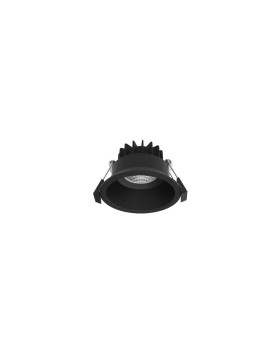 DL9455 Tri-Colour Black Reflector 10W Round 75mm Cut-Out  Dimmable Trimless Down Light