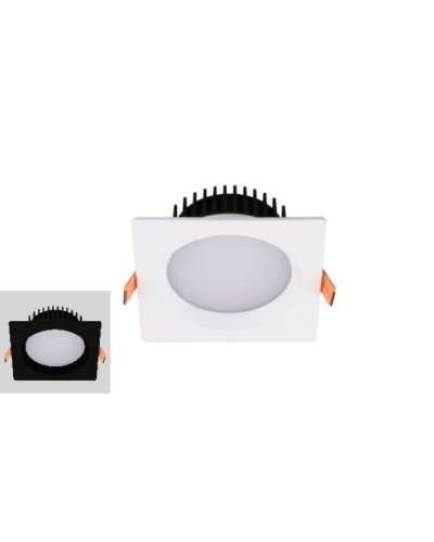 DL1367 White Tri-Colour Dimmable Squre 12W 90mm -100mm Cut-Out Down Light