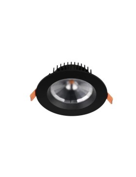 DL1584 Black Super Bright 15W Round 90-120mm Cut-Out 5 Selectable Colour Temperature Dimmable Down Light