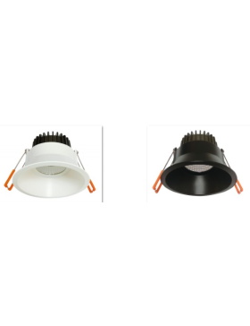 PHL10H White-Black/QC 10W Round 90mm Cut-Out Dimmable Down Light With 5 Colour Temperature 