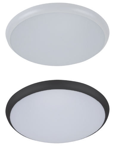 Solar Large Round 35w Slimline Tri-Colour LED Dimmable IP54 Oyster Light White-Black