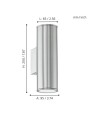 Riga Up/Down Exterior Stainless Steel GU10 Wall Pillar IP44 Spotlight.
