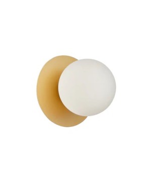 Balle Interior Round Opal Diffuser with Round Base Wall Light.