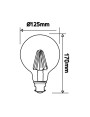 CLA Led G125 8W Filament Clear Glass Dimmable Globe