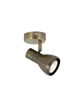 Curtis Single GU10 Metal Structure Industrial Style Antique Brass - Black Spot light