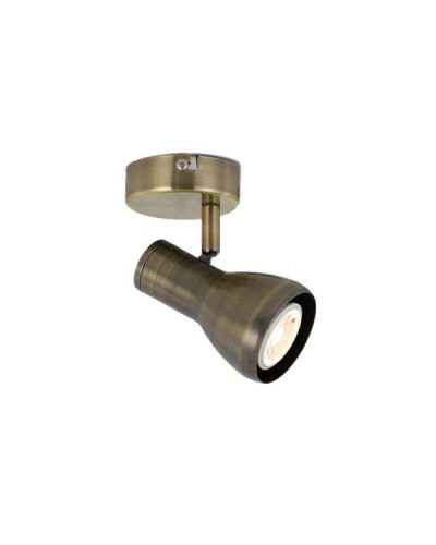 Curtis Single GU10 Metal Structure Industrial Style Antique Brass - Black Spot light