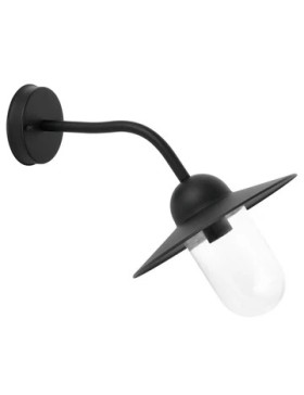 Deksel4 Industrial Matte Black Exterior Wall Light With Clear Glass IP54.