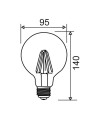CLA Led G95 6W Filament Clear Glass Dimmable Globe