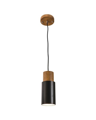 Lois Metal With Timber Top cylindrical Pendant