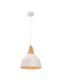 Noel Small Metal Pendant With Oak Timber-Black Or White
