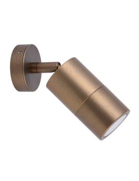 Adjustable Exterior Aged Brass Pg1abr1 GU10 Pillar Spot Wall Light IP65