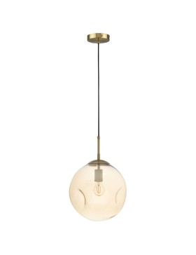 Paddington Large 300mm Amber and Smoke Dimpled Glass Pendant Light