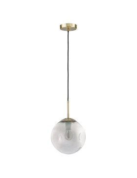 Paddington Small 250mm Amber and Smoke Dimpled Glass Pendant Light