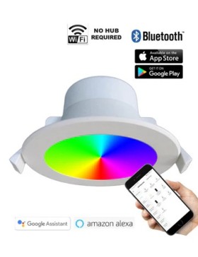 Downlight SMTNOVA LED Smart White Round Dimmable Tri-CCT+RGB.