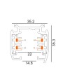 4 Wire 3 Circuit 3 Meter Universal Tracks, Connectors, End Cap & Live End