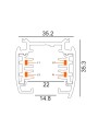 4 Wire 3 Circuit 3 Meter Universal Tracks, Connectors, End Cap & Live End