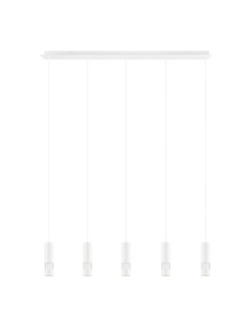 Bernabeta 39702N Five Cylindrical Parallel Base White Pendant Light.