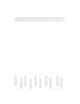 Bernabeta 39703N Ten Cylindrical Parallel Base White Pendant Light.