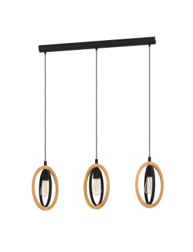 Basildon 43462N Three Light Parallel Pendant Light.
