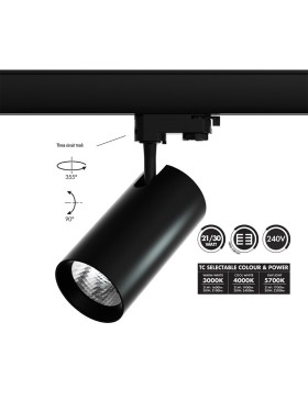 STR3/9017 Unitrek Three Circuit, 21/30W Architectural Track Spot With Integral Dual Power Driver And Selectable Colour Temperature