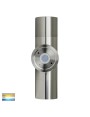 HV1007T Led GU10 2x5w Tri-Colour Up-Down 316 Marine Grade Stainless Steel Wall-Pillar Light