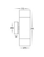 Up/Down Exterior HV1008T 2X12W COB Tri-colour 240V Marine Grade 316 Stainless Steel Wall/Pillar Light