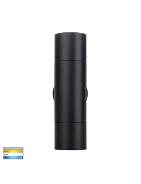 Up/down Exterior HV1027T GU10 2x5W Tri-Colour Wall/Pillar Matt Black Light