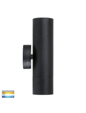Up/Down Exterior HV1025T GU10 Led 2x9w Tri-Color Matt Black Wall/Pillar Light