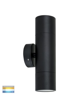 HV1027T Mr16 2x5W Tri Color Wall/Pillar matt Black Exterior Light