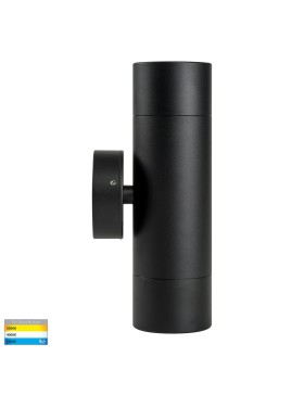 HV1028T 2X12W Tri-Color 240V Up Down Wall/Pillar Matt Black Light