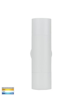 HV1037T GU10 2x5W Tri-Colour White Exterior Wall/Pillar Light