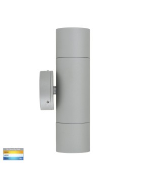 HV1047T Mr16 2x5W Tri-Colour Exterior Silver Wall/Pillar Light