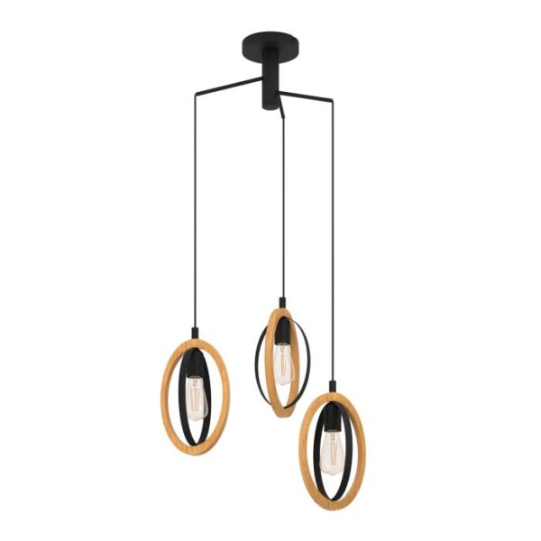 Basildon 43463N Three Light Twist Pendant Light.