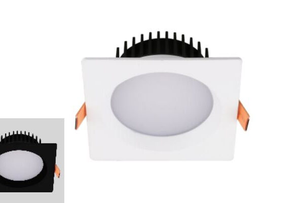 DL1367 White Tri-Colour Dimmable Squre 12W 90mm -100mm Cut-Out Down Light