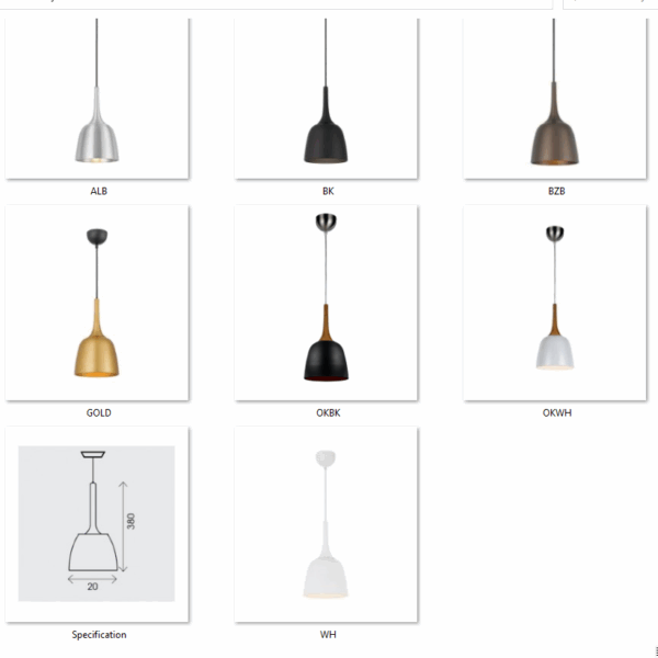 Ligna Single Wine Glass Shape Pendant Light