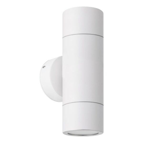 Fremantle1 Up/Down Exterior White GU10 Wall Pillar IP65 Spotlight