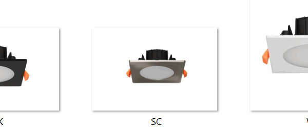 DL1365 Tri-Colour Dimmable Flat Face 10W Square 88-95mm Cut-Out Down Light