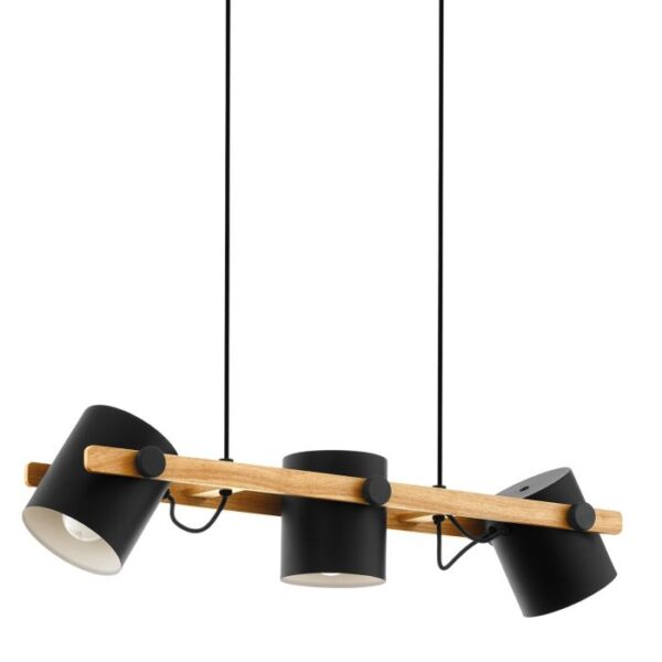 Hornwood 43045 Three Adjustable Black Pendant Light