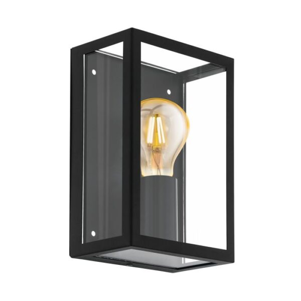 Alamonte1 94831 Exterior E27 Black Single Wall Light.