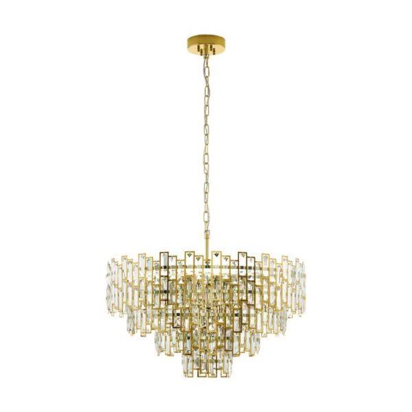 Calmeilles 39614 Tiers Crystal Brass Finish Large Pendant Light