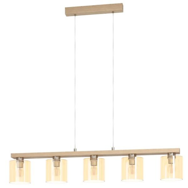 Castralvo 98592 Five Lights wood Pendant Light