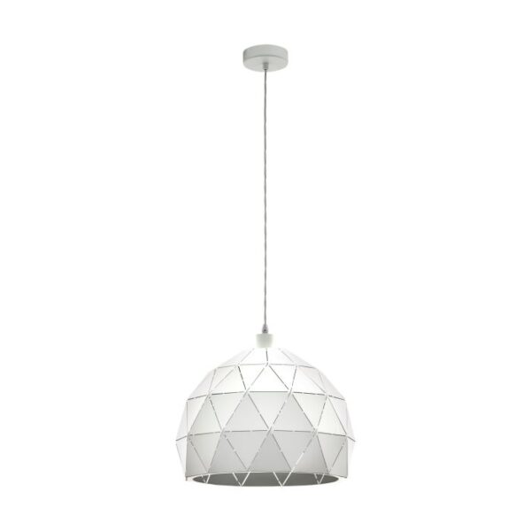 Roccaforte 97855N Large White Single Pendant Light.