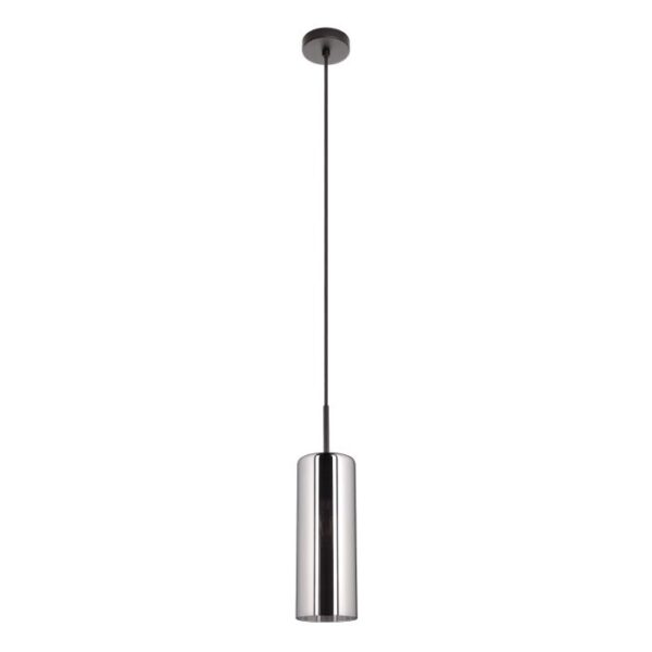 Selvino 205159N Single Black-Transparent Glass Pendant Light.