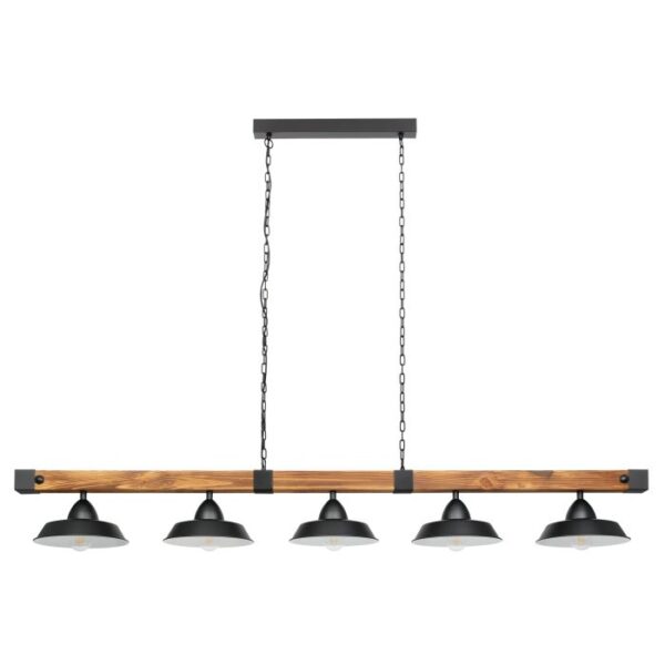 Oldbury 205036 Five Lights Parallel Downward Wood Pendant