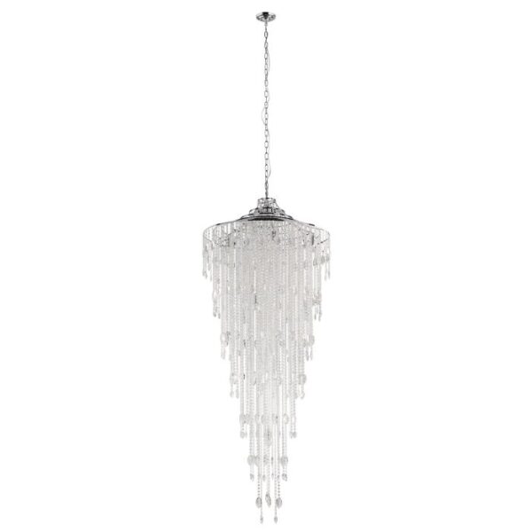 Beires 390262 Tiers Crystal Chrome Long Pendant Light