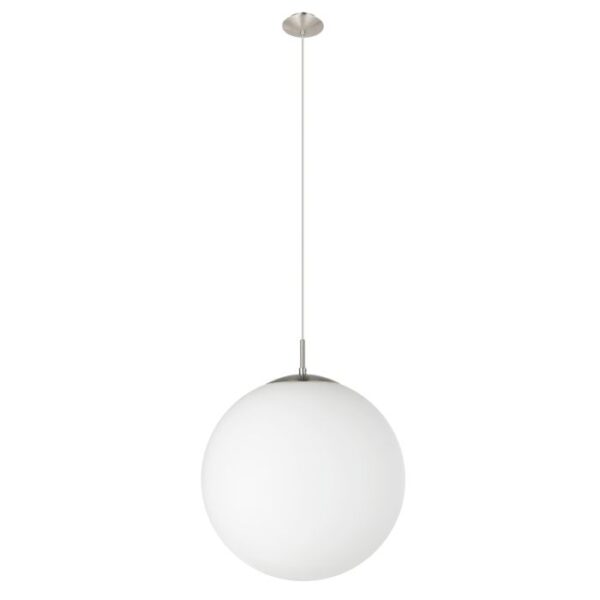 Rondo 205242 Large 400mm Single Glass Satin Nickel Pendant Light